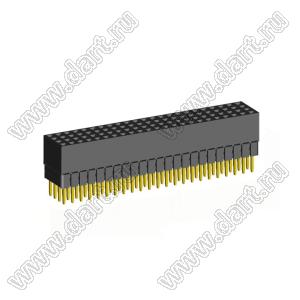 1999SDI-092G-2B розетка прямая четырехрядная с увеличенным изолятором (гнездо) на плату для монтажа в отверстия, шаг 2,00 x 2,00 мм, А=3,8мм, В=9,35мм, 4х23 конт.
