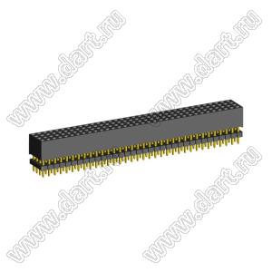1999SDI-136G-935 розетка прямая четырехрядная с двойным изолятором (гнездо) на плату для монтажа в отверстия, шаг 2,00 x 2,00 мм А=3,8мм, В=9,35мм, 4х34 конт.