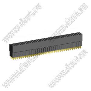 2203SDI-102G-3A розетка прямая трехрядная с увеличенным изолятором (гнездо) на плату для монтажа в отверстия, шаг 2,00 x 2,00 мм, А=2,3мм, В=10,85мм, 3х34 конт.