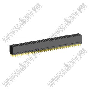 2203SDI-105G-1A розетка прямая трехрядная с увеличенным изолятором (гнездо) на плату для монтажа в отверстия, шаг 2,00 x 2,00 мм, А=2,3мм, В=7,85мм, 3х35 конт.