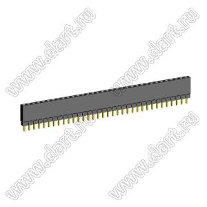 2209SDI-34G-1A розетка прямая однорядная с увеличенным изолятором (гнездо) на плату для монтажа в отверстия, шаг 2,00 мм, А=2,3мм, В=7,85мм, 34 конт.