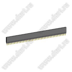 2209SDI-40G-1A розетка прямая однорядная с увеличенным изолятором (гнездо) на плату для монтажа в отверстия, шаг 2,00 мм, А=2,3мм, В=7,85мм, 40 конт.