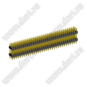 2233DI-099G-2616 (3x33) вилка открытая прямая с двойным изолятором трехрядная на плату для монтажа в отверстия, шаг 2,54 x 2,54 мм, 3х33 конт.