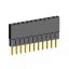 2209SDI-11G-2B розетка прямая однорядная с увеличенным изолятором (гнездо) на плату для монтажа в отверстия, шаг 2,00 мм, А=3,8мм, В=9,35мм, 11 конт.