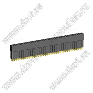 2207SDI-78G-5A розетка прямая двухрядная с увеличенным изолятором (гнездо) на плату для монтажа в отверстия, шаг 2,00 x 2,00 мм, А=2,3мм, В=13,85мм, 2х39 конт.