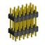 2233DI-018G-2616 (3x6) вилка открытая прямая с двойным изолятором трехрядная на плату для монтажа в отверстия, шаг 2,54 x 2,54 мм, 3х6 конт.