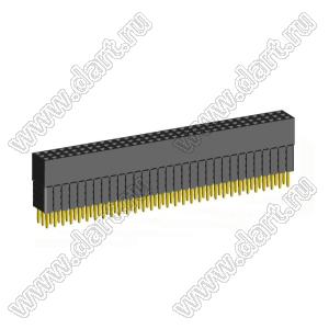 2203SDI-093G-4B розетка прямая трехрядная с увеличенным изолятором (гнездо) на плату для монтажа в отверстия, шаг 2,00 x 2,00 мм, А=3,8мм, В=12,35мм, 3х31 конт.