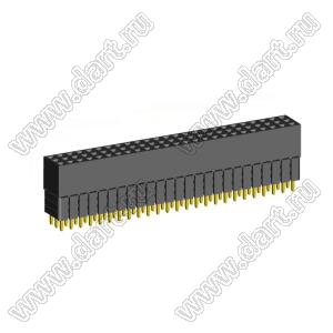 2203SDI-075G-3A розетка прямая трехрядная с увеличенным изолятором (гнездо) на плату для монтажа в отверстия, шаг 2,00 x 2,00 мм, А=2,3мм, В=10,85мм, 3х25 конт.