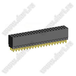 2203SDI-060G-1A розетка прямая трехрядная с увеличенным изолятором (гнездо) на плату для монтажа в отверстия, шаг 2,00 x 2,00 мм, А=2,3мм, В=7,85мм, 3х20 конт.
