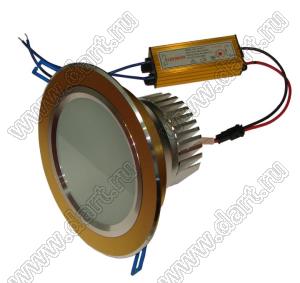 XY-PRL-H04CW светильник встраиваемый 9x1Вт светодиодный золотистый круглый, холодный свет (драйвер LED-L0912W-A), посадочное отверстие 117 мм