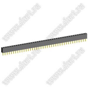 2209S-40G (PBS2-40, DS1026-01-1x40S8BV) розетка прямая однорядная (гнездо) на плату для монтажа в отверстия, шаг 2,00 мм, 40 конт.; P=2,0мм; 40-конт.
