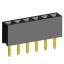 2209S-06G (PBS2-6, DS1026-01-1x06S8BV) розетка прямая однорядная (гнездо) на плату для монтажа в отверстия, шаг 2,00 мм, 6 конт.; P=2,0мм; 6-конт.
