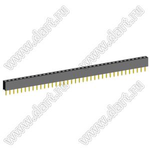 2209S-37G (PBS2-37, DS1026-01-1x37S8BV) розетка прямая однорядная (гнездо) на плату для монтажа в отверстия, шаг 2,00 мм, 37 конт.; P=2,0мм; 37-конт.
