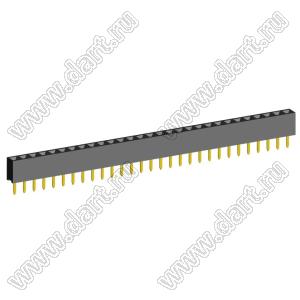 2209S-29G (PBS2-29, DS1026-01-1x29S8BV) розетка прямая однорядная (гнездо) на плату для монтажа в отверстия, шаг 2,00 мм, 29 конт.; P=2,0мм; 29-конт.