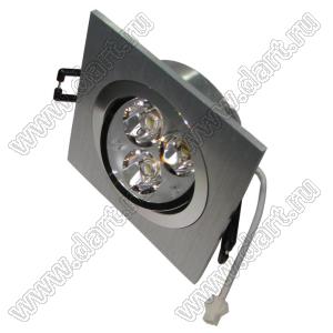 BLSV-DL311WW светильник потолочный 3x2Вт поворотный светодиодный хромированный квадратный, холодный свет (драйвер DLP06-580)