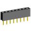 2209S-08G (PBS2-8, DS1026-01-1x08S8BV) розетка прямая однорядная (гнездо) на плату для монтажа в отверстия, шаг 2,00 мм, 8 конт.; P=2,0мм; 8-конт.