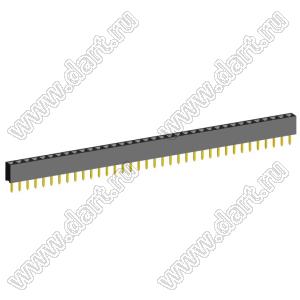2209S-36G (PBS2-36, DS1026-01-1x36S8BV) розетка прямая однорядная (гнездо) на плату для монтажа в отверстия, шаг 2,00 мм, 36 конт.; P=2,0мм; 36-конт.