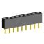 2209S-09G (PBS2-9, DS1026-01-1x09S8BV) розетка прямая однорядная (гнездо) на плату для монтажа в отверстия, шаг 2,00 мм, 9 конт.; P=2,0мм; 9-конт.