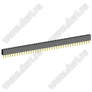 2209S-38G (PBS2-38, DS1026-01-1x38S8BV) розетка прямая однорядная (гнездо) на плату для монтажа в отверстия, шаг 2,00 мм, 38 конт.; P=2,0мм; 38-конт.