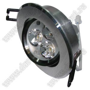 BLSV-DL306WW светильник потолочный 3x2Вт поворотный светодиодный хромированный круглый, холодный свет (драйвер DLP06-580)