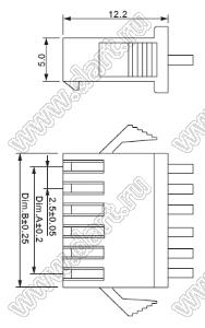 BL2018P-05 (SM-05A, GT-05M) корпус розетки на кабель; 2.50мм; 5-конт.