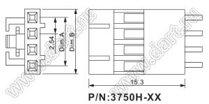 3750H-03 (BL-03F, C8-3Y) корпус розетки на кабель; шаг 2,54мм; 3-конт.