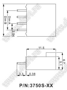 3750S-11 (BL-11M, C8-11AS) вилка прямая на плату; шаг 2,54мм; 11-конт.