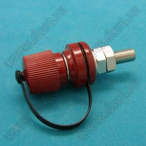 JC-555-2R клемма с колпачком красная; I=100А; М8