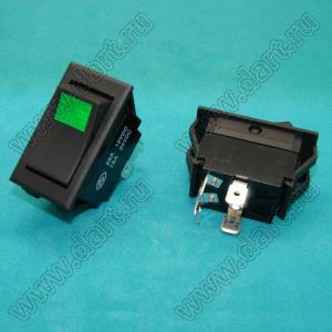 JC-274E переключатель клавишный 25A/12VDC-15A/24VDC с зеленым индикатором