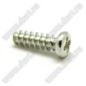 BLSC-026080N-F (PB2.6x8N) винт-саморез с полукруглой крестовой головкой по GB/T 845; 2,6x8мм; сталь углеродистая никелированная; тупой конец (тип F)