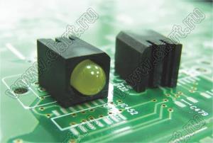 LED-542(B) держатель 5мм светодиода на плату угловой; C=6,0мм; нейлон-66 (UL); черный