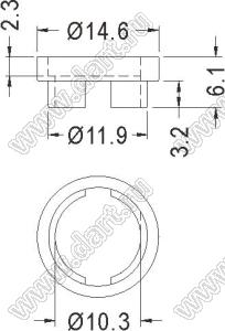 BNCH-1 проставка под разъем BNC; пластик ABS (UL); натуральный