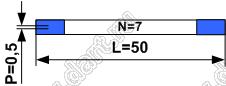 BLFPC P0,5 7PIN 50mm шлейф плоский сверхтонкий FFC/FPC; 7; длина 50мм; контакты на одной поверхности