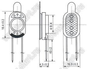 HD-1810 динамик миниатюрный; P=0,8Вт