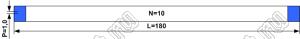 BLFPC P1,0 10PIN 180mm шлейф плоский, шаг 1,0мм 10 жил длина 180мм, контакты на одной поверхности