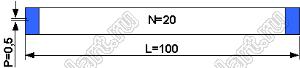 BLFPC P0,5 20PIN 100mm шлейф плоский сверхтонкий FFC/FPC; 20; длина 100мм; контакты на одной поверхности