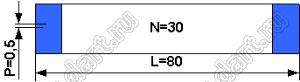 BLFPC P0,5 30PIN 80mm шлейф плоский сверхтонкий FFC/FPC; 30; длина 80мм; контакты на одной поверхности