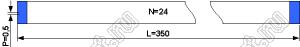 BLFPC P0,5 24PIN 350mm шлейф плоский сверхтонкий FFC/FPC; 24; длина 350мм; контакты на одной поверхности