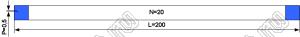 BLFPC P0,5 20PIN 200mm шлейф плоский сверхтонкий FFC/FPC; 20; длина 200мм; контакты на одной поверхности