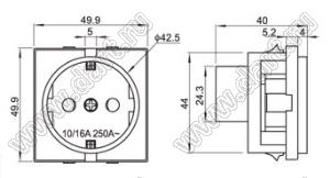 SP-864K3 розетка евро сетевого питания с защелками на панель