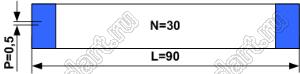 BLFPC P0,5 30PIN 90mm шлейф плоский сверхтонкий FFC/FPC; 30; длина 90мм; контакты на одной поверхности