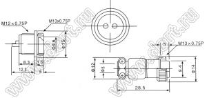 RS765-5PW разъем промышленный металлический (вилка на прибор); 5-конт.; никелирование