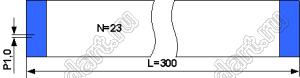 BLFPC P1,0 23PIN 300mm шлейф плоский, шаг 1,0мм 23 жил длина 300мм, контакты на одной поверхности