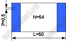 BLFPC P0,5 54PIN 50mm шлейф плоский сверхтонкий FFC/FPC; 54; длина 50мм; контакты на одной поверхности