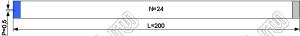 BLFPC P0,5 24PIN 200mm REV шлейф плоский сверхтонкий FFC/FPC; 24; длина 200мм; контакты на разных поверхностях