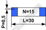 BLFPC P0,5 15PIN 30mm шлейф плоский сверхтонкий FFC/FPC; 15; длина 30мм; контакты на одной поверхности