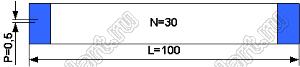 BLFPC P0,5 30PIN 100mm шлейф плоский сверхтонкий FFC/FPC; 30; длина 100мм; контакты на одной поверхности