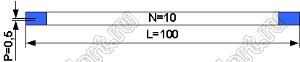 BLFPC P0,5 10PIN 100mm шлейф плоский сверхтонкий FFC/FPC; 10; длина 100мм; контакты на одной поверхности