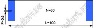 BLFPC P0,5 50PIN 100mm шлейф плоский сверхтонкий FFC/FPC; 50; длина 100мм; контакты на одной поверхности