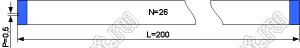 BLFPC P0,5 26PIN 200mm шлейф плоский сверхтонкий FFC/FPC; 26; длина 200мм; контакты на одной поверхности